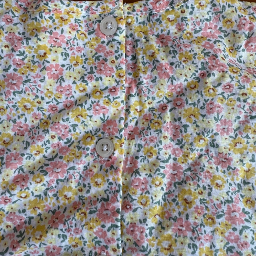 SALE OshKosh B'gosh Baby Girl 12m Floral Bubble Romper Short Sleeve Tie Sleeve - Picture 7 of 7